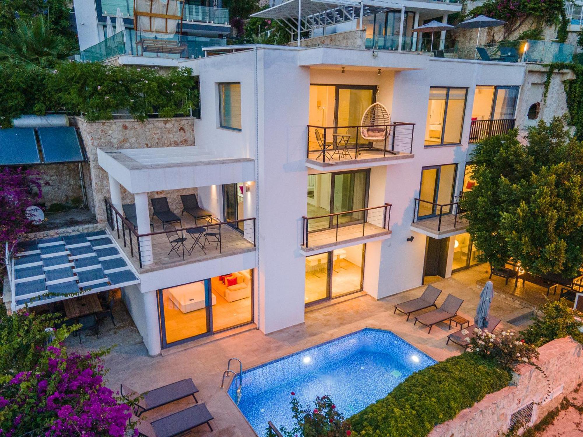 Luxus Villa Skyla Mit 5 Schlafzimmern & Meer-Blick Kaş Ngoại thất bức ảnh